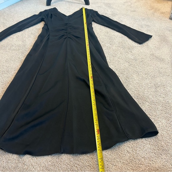 Zara Studio Collection limited edition black A-line V- neck pleated midi dress M - Picture 14 of 17